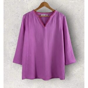 Belle Beach By Kim Gravel Cotton Gauze Color Crush Whipstitch A647811 Size L‎